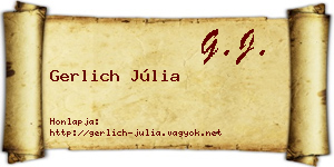 Gerlich Júlia névjegykártya